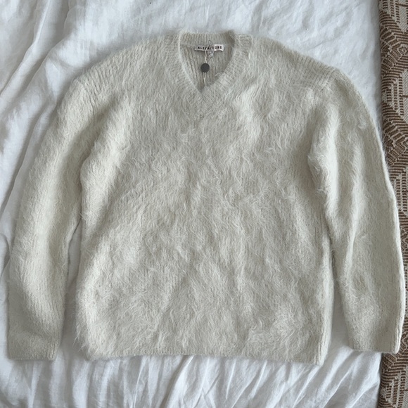 Alexa Chung Alexachung Ivory White Cream Hampton Brushed Alpaca Sweater Jumper - Picture 7 of 17